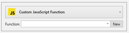 Picture showing the Custom JavaScript Function Option. 
